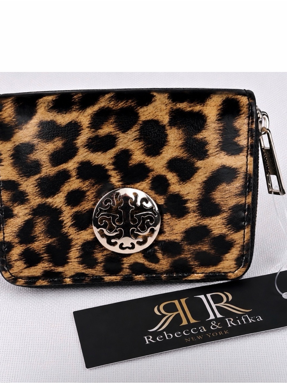 Rebecca & Rifka Leopard Print Wallet with Silver Emblem - Picture 3 of 3
